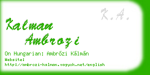 kalman ambrozi business card