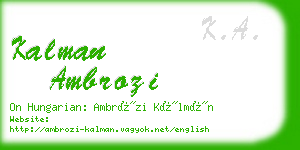 kalman ambrozi business card
